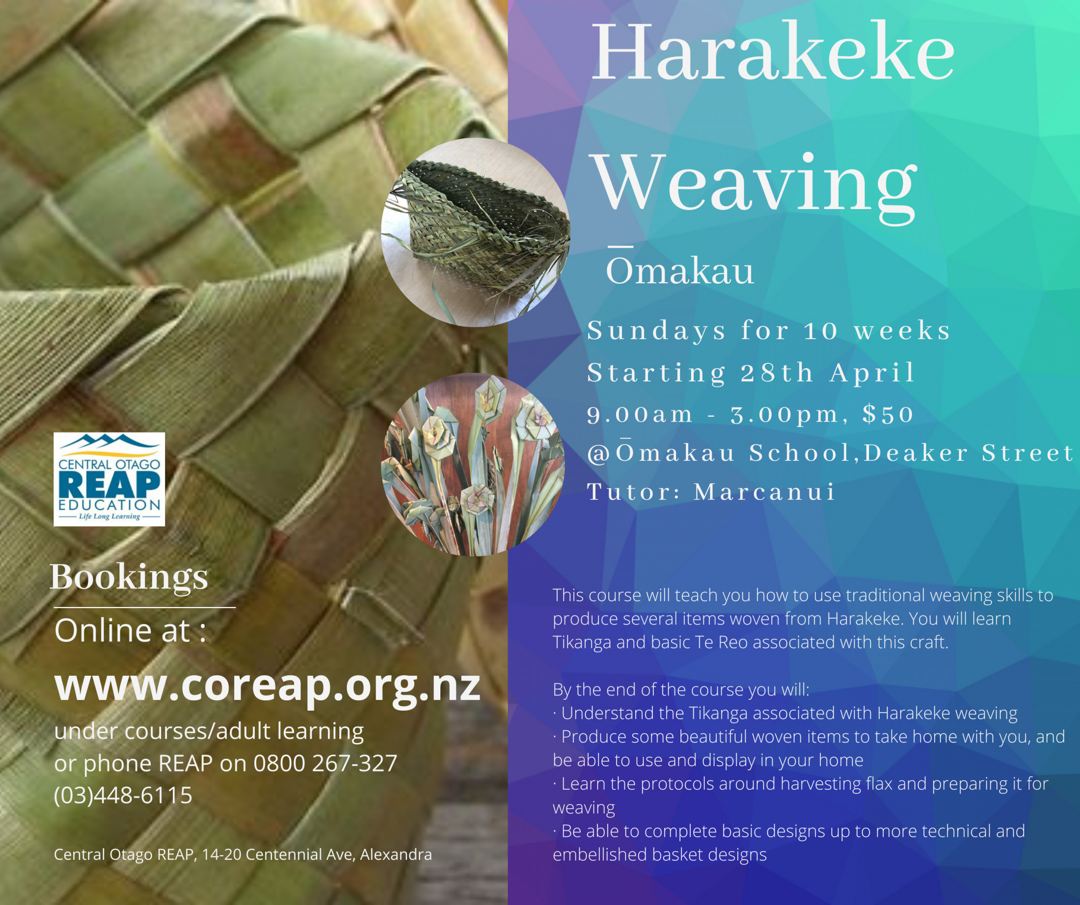 Harakeke Weaving Omakau 2024